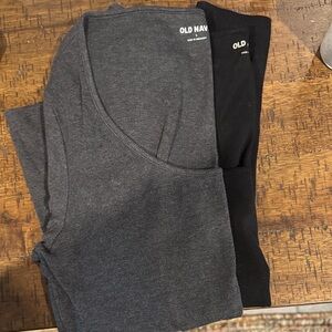 Lot of 2 Old Navy Scoop neck, Long Sleeve tees.